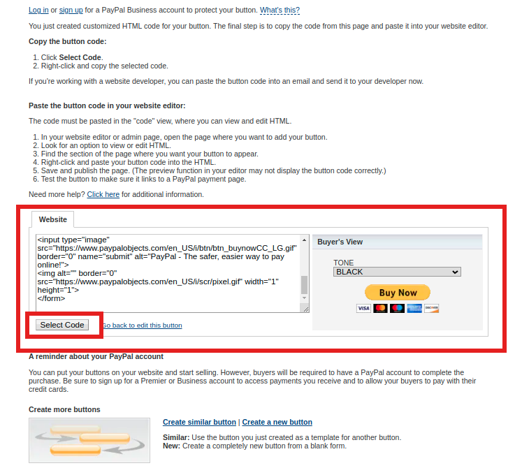 Add Payment Buttons – Support