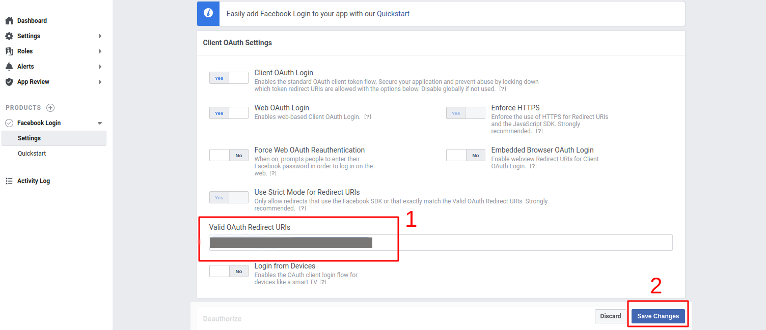 Setting Up Facebook Login 